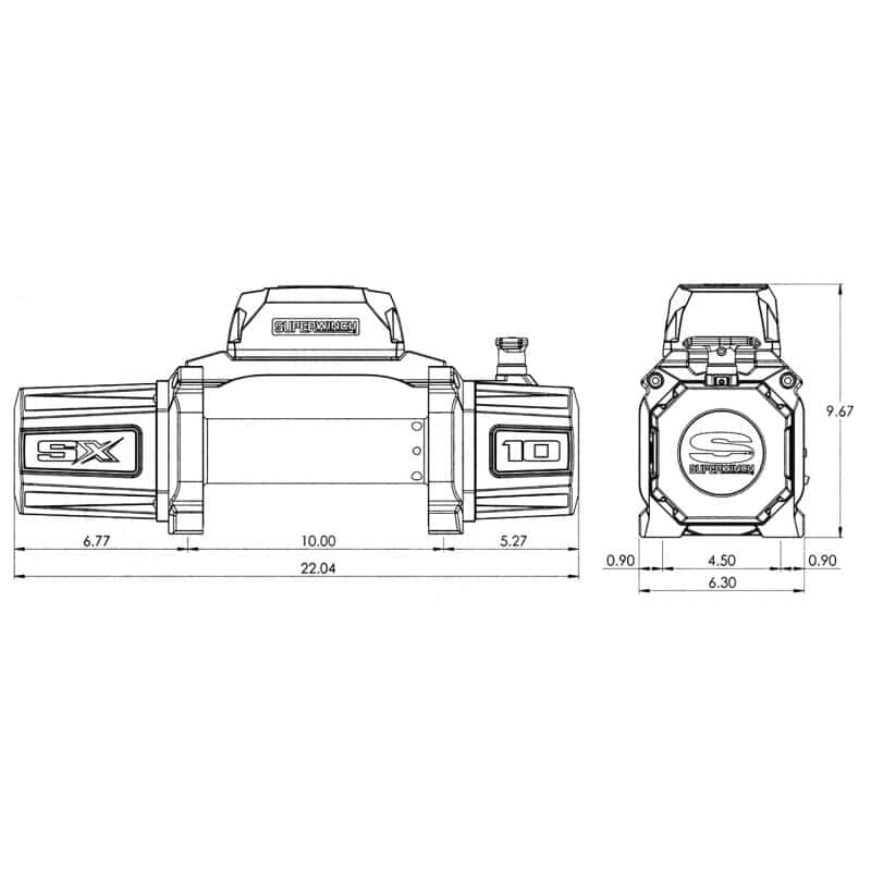 Superwinch — Superwinch 10000 LBS 12V DC 3/8in x 80ft Synthetic Rope SX 10000 Winch
Winch - view 24