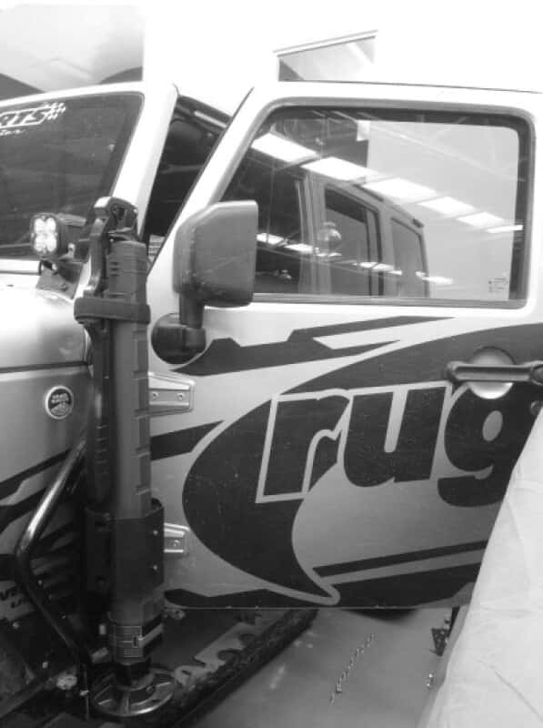 Go Rhino — Go Rhino 07-18 Jeep Wrangler JK/JKU Front Fender Jack Mount for Xventure Gear EG Jack - Tex. Blk
Jack Mount-Exterior - view 2