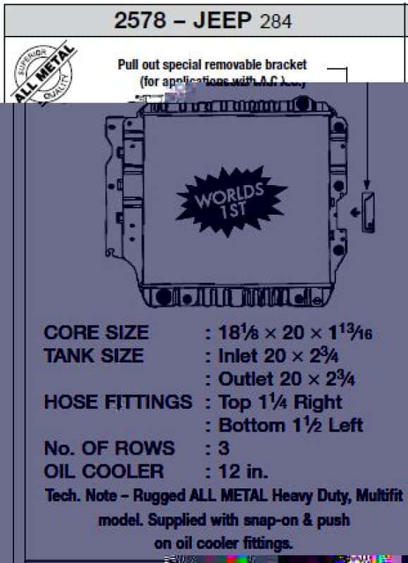 CSF — CSF 87-02 Jeep Wrangler 2.5L OEM Plastic Radiator
CSF Radiator - view 5