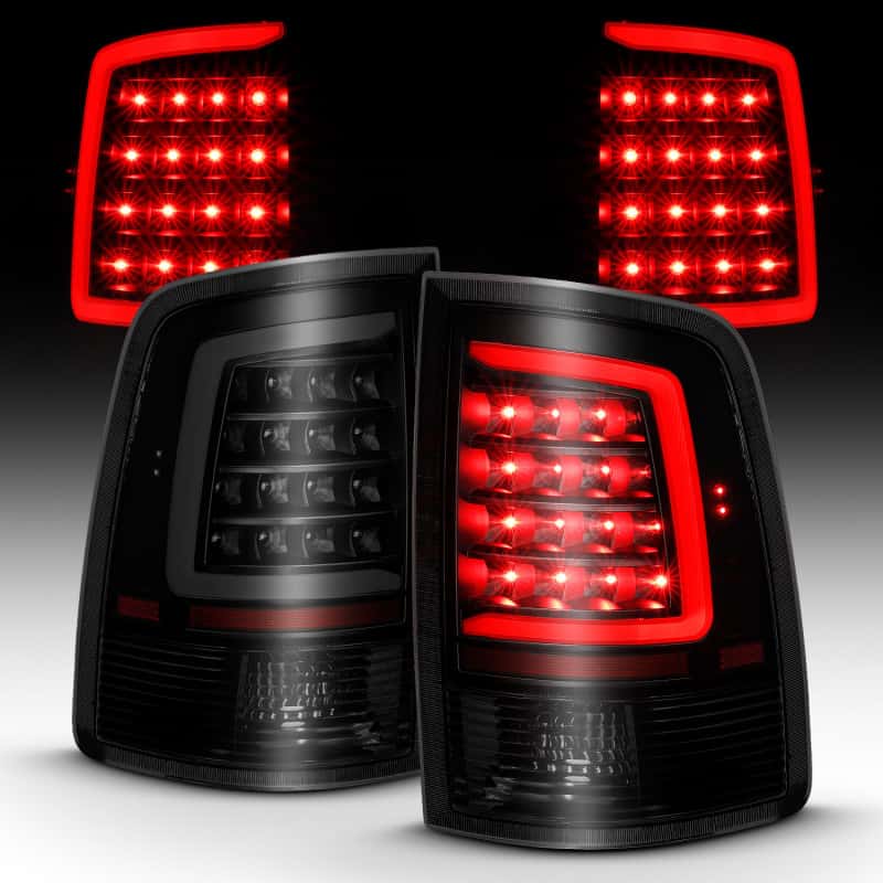 ANZO — ANZO 2009-2018 Dodge Ram 1500 LED Taillight Plank Style Black w/Smoke Lens - view 6