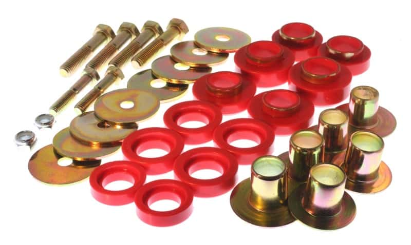Energy Suspension — Energy Suspension 67-81 Camaro / 68-74 Nova/Chevy II / 67-75 Firebird/Trans AM Red Body(subframe) Mo
BodyMntBshKt - view 2