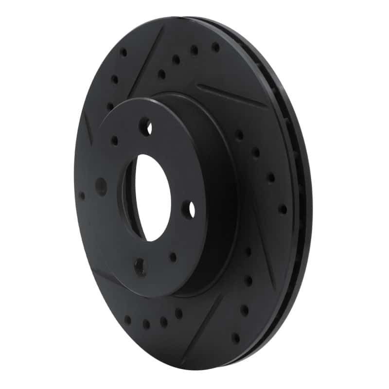 R1 Concepts — R1 88-06 Nissan NX Front Left Drilled & Slotted Black Brake Rotor
R1 Brake Rotor Drill - view 2