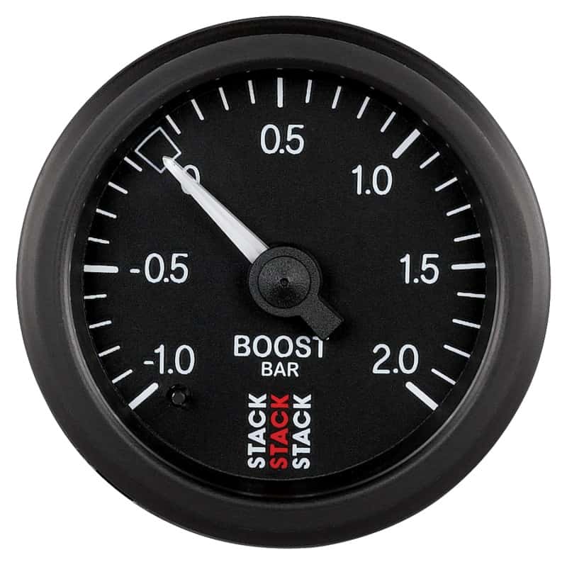 AutoMeter — Autometer Stack 52mm -1 to +2 Bar T-Fitting 0.187in Barb (M) Mechanical Boost Pressure Gauge - Black
Ga Bst Mech Blk 2Bar - view 1
