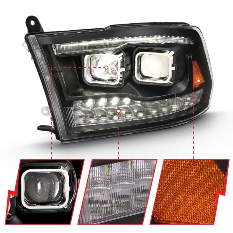ANZO — ANZO 2009-2018 Dodge Ram 1500 Projector H.L. Switchback Chrome Amber
Head Light Set
HdLtSet - view 4