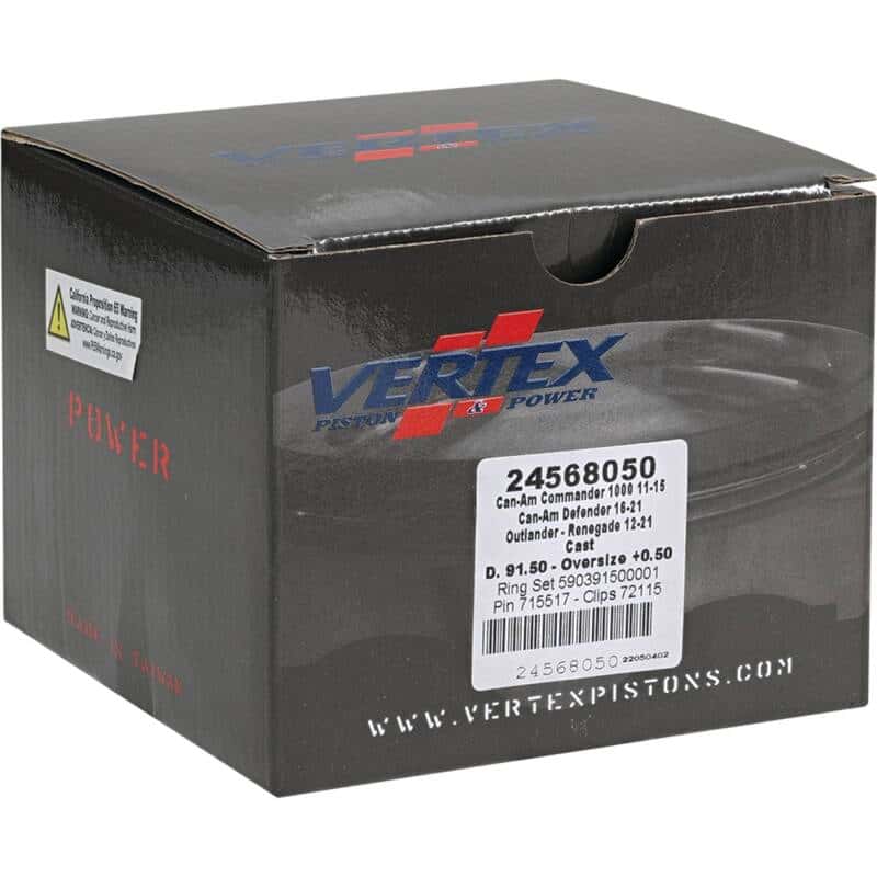 Vertex Pistons — Vertex Piston 11-19 Can-Am Commander 1000 1000cc +0.50mm Oversized Cast Replica Piston Kit - view 5