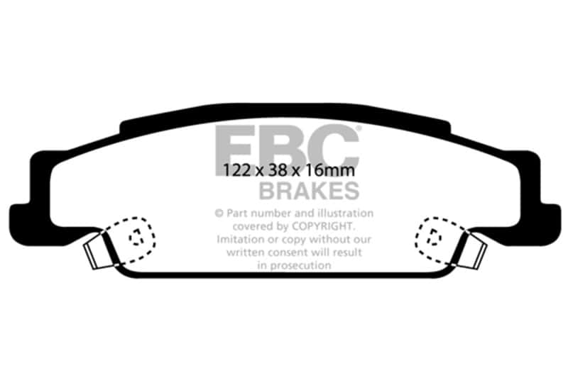 EBC — EBC 02-05 Cadillac CTS 2.6 Ultimax2 Rear Brake Pads
Disc Brake Pad - view 1