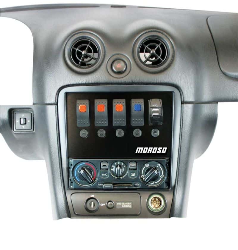 Moroso — Moroso 99-04 Mazda Miata NB Radio Pocket Block Off Plate With Switches - view 1