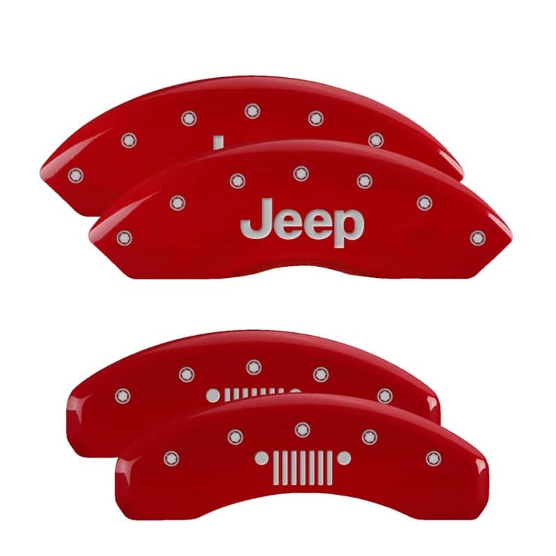 MGP — MGP 4 Caliper Covers Engraved Front JEEP Engraved Rear JEEP Grill logo Red finish silver ch
Caliper Covers - view 1