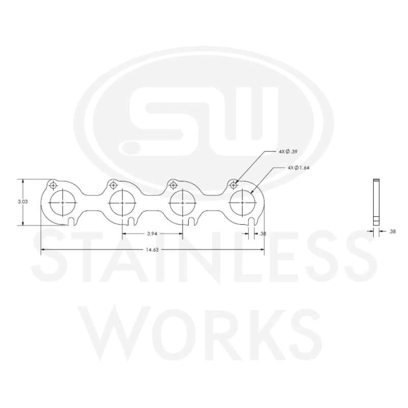 Stainless Works — Stainless Works Small Block Ford 4.6L 2V Round Port Header 304SS Exhaust Flanges 1-5/8in Primaries
Header Flange
sswHF462V163 - view 1