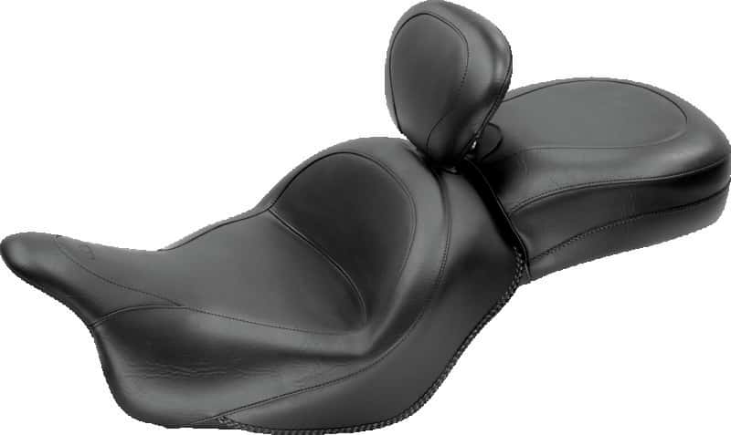 Mustang Motorcycle — Mustang 09-13 Kawasaki Vulcan 1700 Classic Std Touring 1PC Seat w/Driver Backrest - Black - view 2