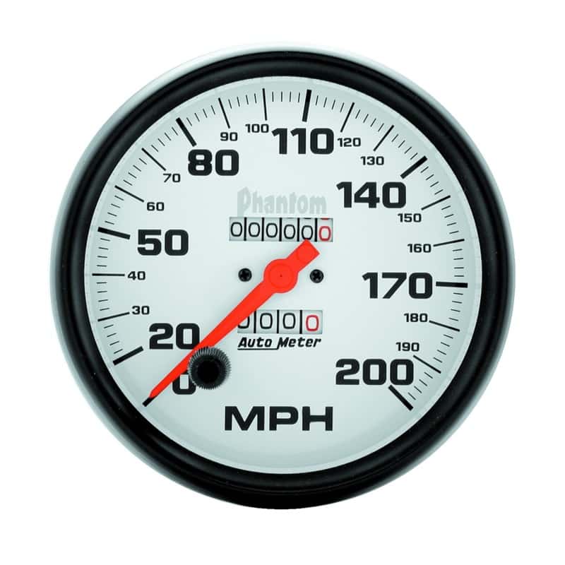 AutoMeter — Autometer Phantom 5in 0-200 MPH Mechanical Speedometer
5" SPEEDO, 200 MPH, - view 1
