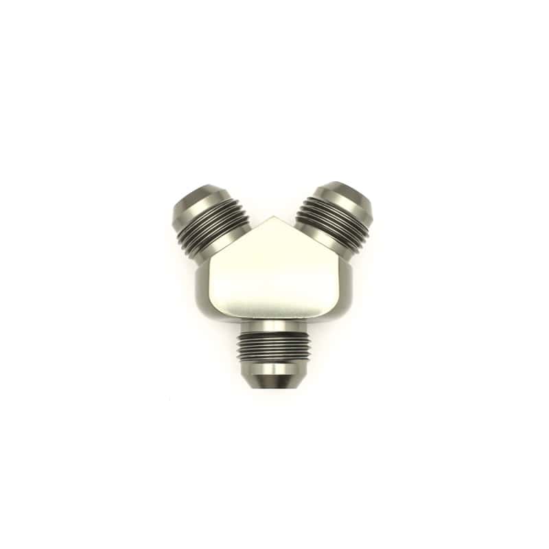 DeatschWerks — DeatschWerks 8AN Male Flare + 8AN Male Flare To 8AN Male Flare Y-Block Fitting - view 5