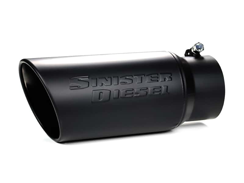 Sinister Diesel — Sinister Diesel Universal Black Ceramic Coated Stainless Steel Exhaust Tip (4in to 5in)
Exhaust tip - view 1