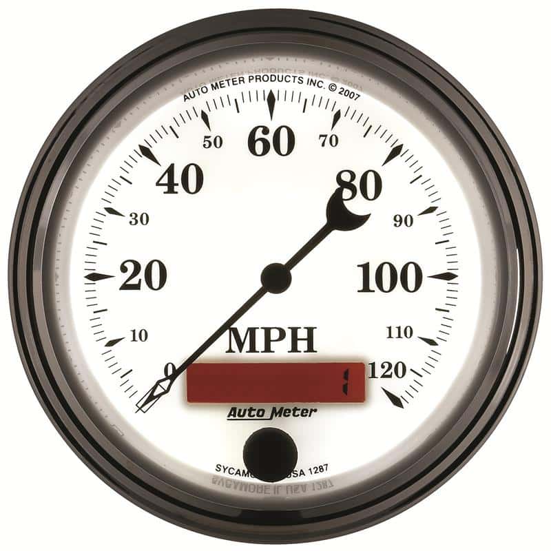 AutoMeter — AutoMeter Gauge Speedometer 3-3/8in. 120MPH Elec. Prog. W/ Lcd Odo Old Tyme Wht II
3-3/8" SPEEDO, 120 M - view 5