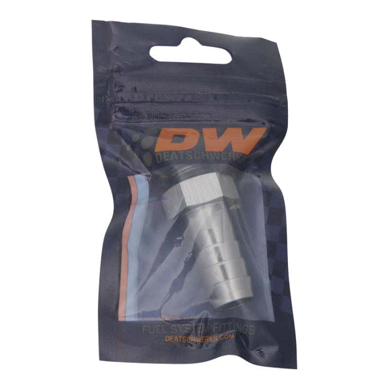 DeatschWerks — DeatschWerks 6AN ORB Male to 1/2in Male Triple Barb Fitting (Incl O-Ring) - Anodized DW Titanium
Lines & Fittings - view 2