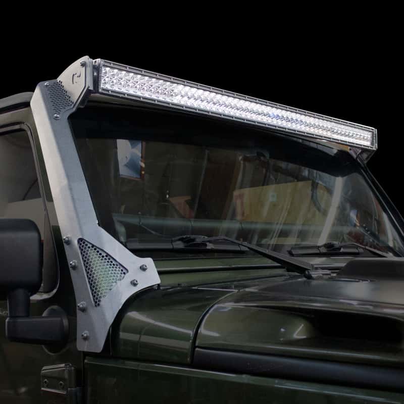 Go Rhino — Go Rhino 07-18 Jeep Wrangler JK/JKU (Ex Mjve/392/4xe) Windshield Light Bar Mount Brkt - 50in Sgl Row
Light Bar Mount - view 2
