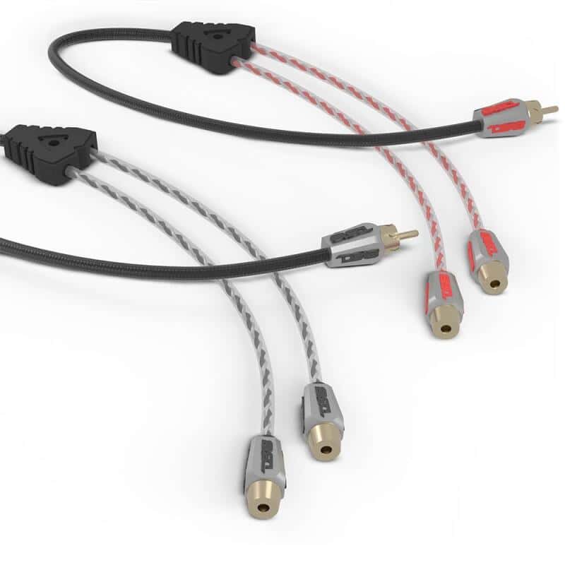 DS18 — DS18 Level 3 RCA Wire Y Connector 1 Male to 2 Female Black + Red Kit - view 1