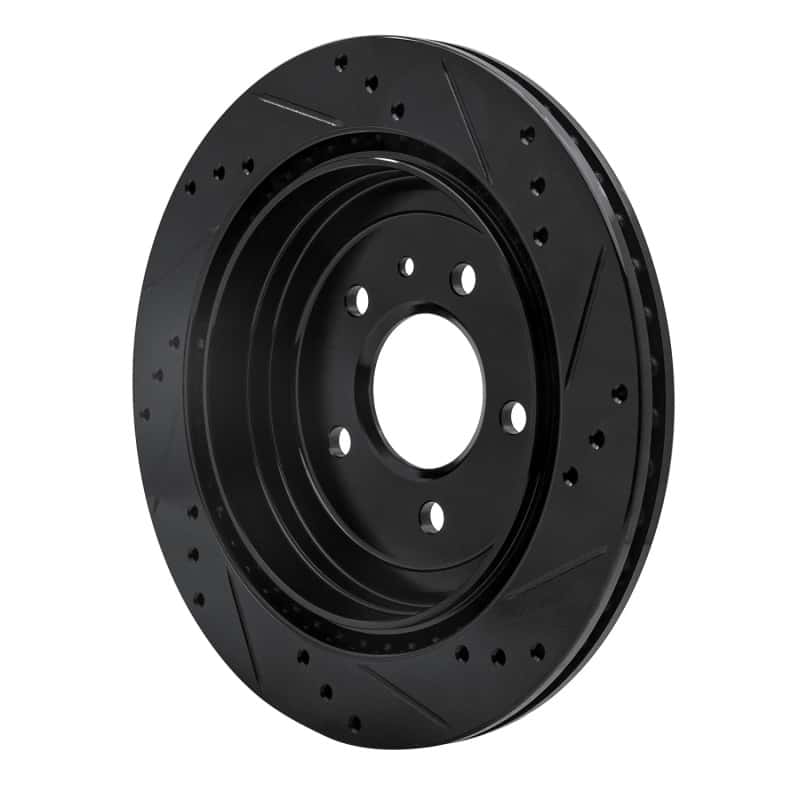 R1 Concepts — R1 13-19 Cadillac ATS Rear Left Drilled & Slotted Black Brake Rotor
R1 Brake Rotor Drill - view 4