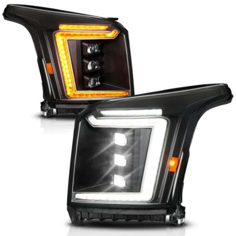 ANZO — ANZO 15-20 GMC Yukon (Incl XL - Factory Halogen Models) Full LED Proj Headlights Black - Pass. Side - view 6