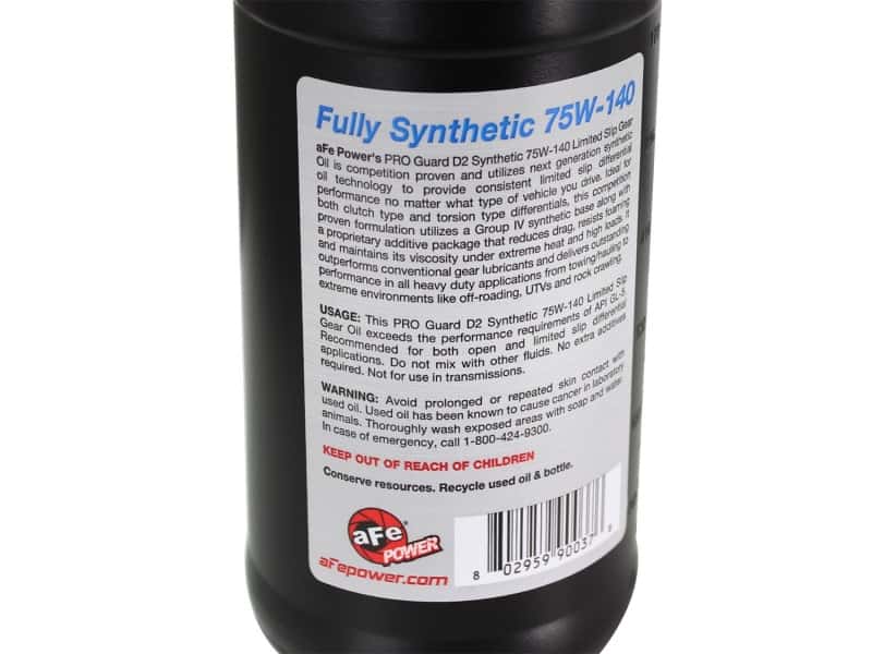 aFe — aFe Pro Guard D2 Synthetic Gear Oil, 75W140 1 Quart
Synthetic Gear Oil - view 3