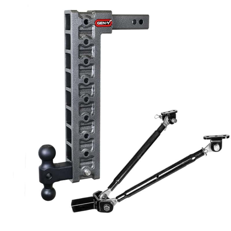 GEN-Y Hitch — Gen-Y Mega Duty 2in Shank 20in Drop 1.5K TW 10K Hitch w/GH-031 Dual-Ball/GH-0100 Stabilizer Kit
Drop Hitch - view 2