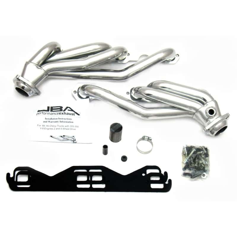 JBA — JBA 86-95 GM Truck 5.0L/5.7L SBC w/o A.I.R. 1-1/2in Primary Silver Ctd Cat4Ward Header
Exhaust Header - view 2