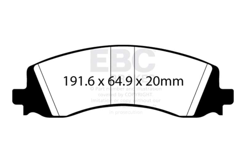 EBC — EBC 2019+ Ram 2500 6.4L Extra Duty Rear Brake Pads
Disc Brake Pad - view 4