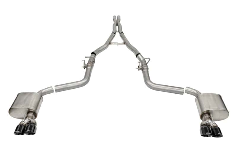 CORSA Performance — Corsa 15-23 Challenger SRT/Hellcat/Demon/Redeye 2.75in Valved CB DRE w/ Twin 3.5in Pol Blk PVD Tips
Exhaust - view 2