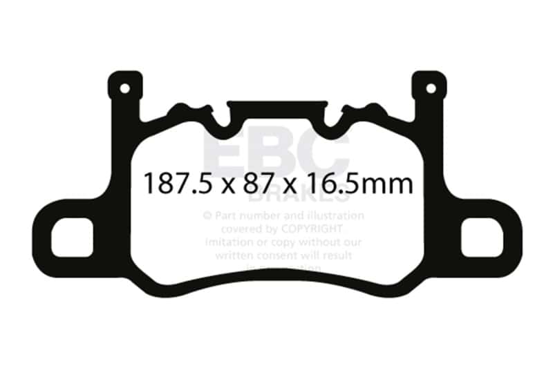 EBC — EBC 13-15 Porsche 911 (991) (Cast Iron Rotor only) 3.8 GT3 Yellowstuff Rear Brake Pads
Disc Brake Pad - view 1