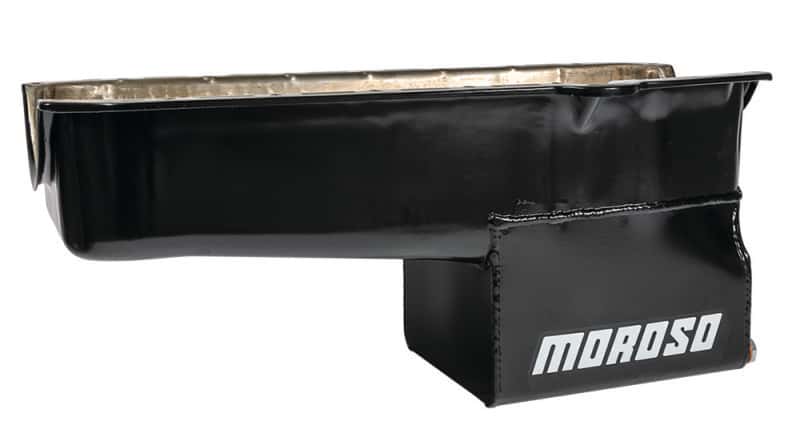 Moroso — Moroso Pre-80 Chevrolet Small Block (w/Driver Side Dipstick) Wet Sump 7qt 9.5in Steel Oil Pan - Blk - view 1