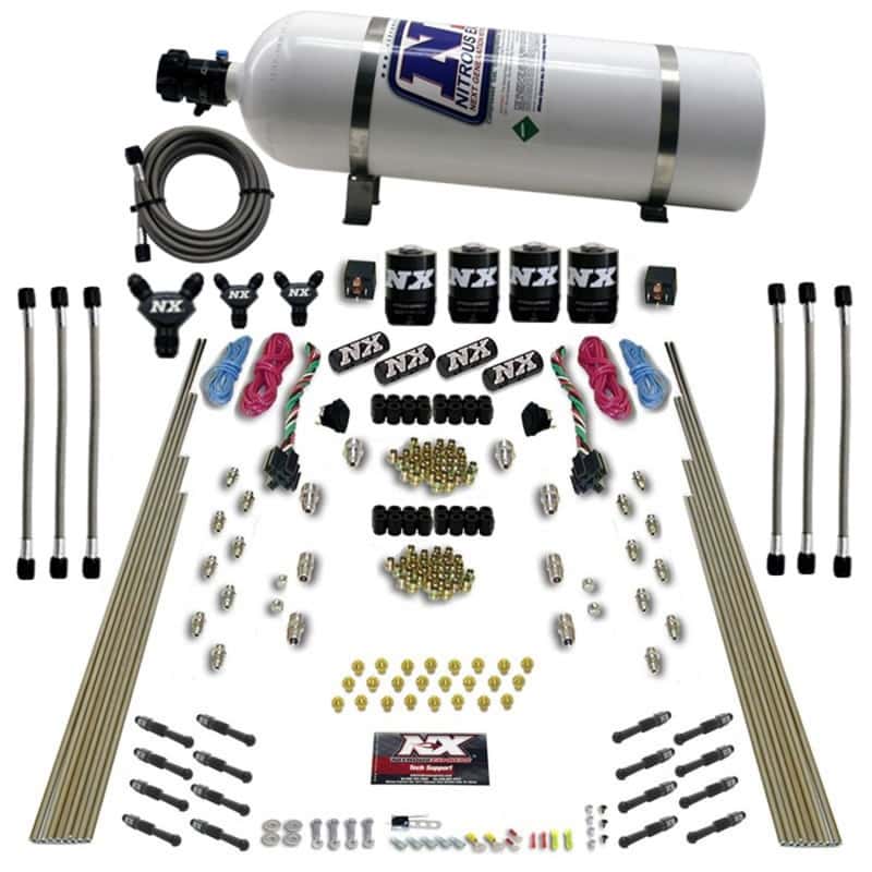 Nitrous Express — Nitrous Express 8 Cyl Dry Direct Port Dual Stage 4 Solenoids Nitrous Kit (200-600HP) w/15lb Bottle
Injection System Kit
N2OSys - view 1