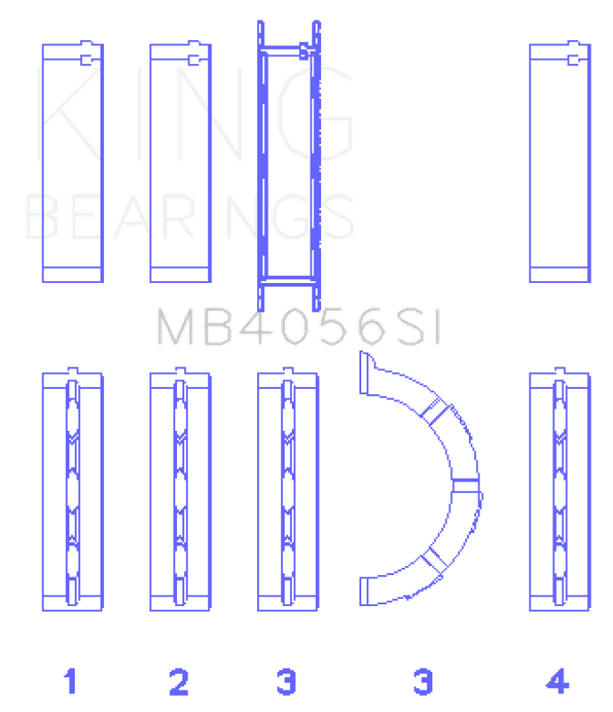 King Engine Bearings — King Engine Bearings Ford 155 (Size +0.75mm) Main Bearing Set
Engine Bearing - view 1