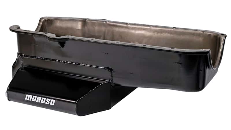 Moroso — Moroso 80-85 Chevy SBC/Dart (w/2 Pc Seal/Low Clearance) Wet Sump 7qt 7in Steel Oil Pan - Black - view 1