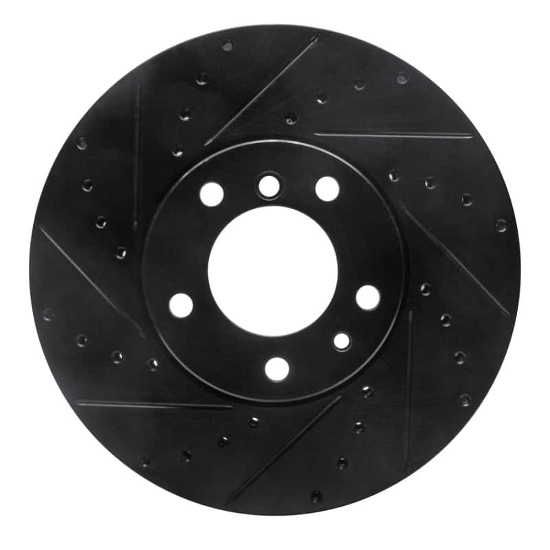 R1 Concepts — R1 91-01 BMW 740I Front Left Drilled & Slotted Black Brake Rotor
R1 Brake Rotor Drill - view 1