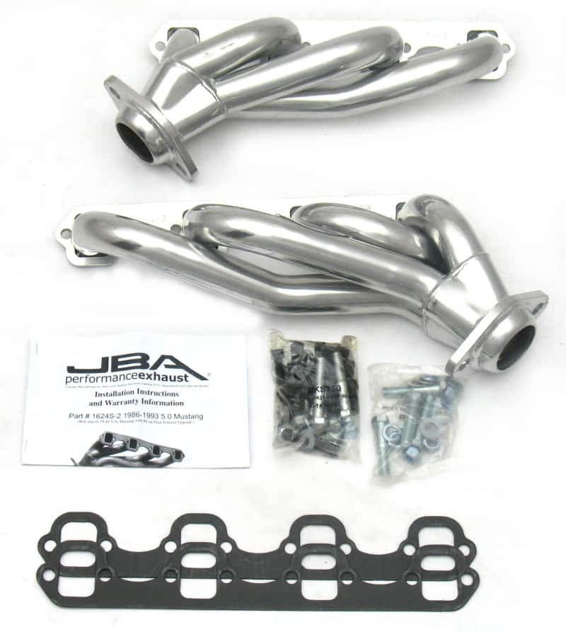 JBA — JBA 86-93 Ford Mustang 5.0L SBF 1-5/8in Primary Silver Ctd Cat4Ward Header
Exhaust Header - view 1