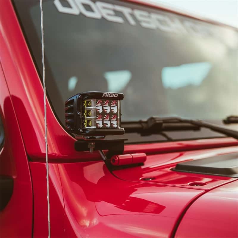 Rigid Industries — Rigid Industries 2018 Jeep JL - A-Pillar Mount Kit - Mounts Set of D / D-SS / SR-M / Ignite Series
18 JEEP JL A-PLR MNT
A-PILLAR MOUNT - view 8