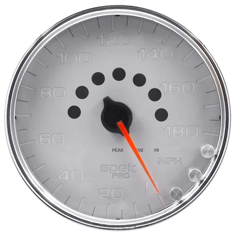 AutoMeter — Autometer Spek-Pro Gauge Speedometer 5in 180 Mph Elec. Programmable Silver/Chrome
GA 5" SPEEDO SCC SPK - view 1