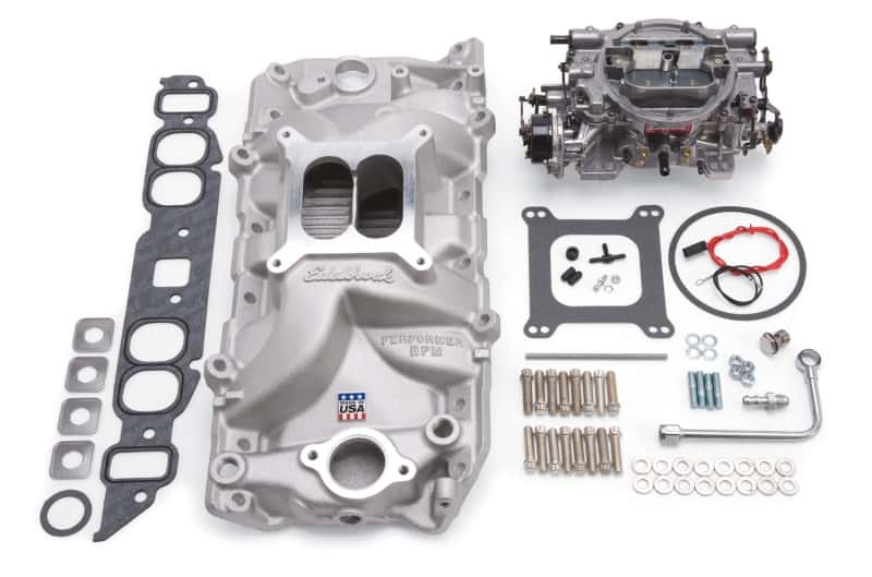 Edelbrock — Edelbrock Manifold And Carb Kit Performer RPM Big Block Chevrolet Oval Port Natural Finish
POWER PKG - view 1