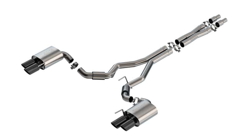 Borla — Borla 2024 Ford Mustang GT 5.0L V8 3 in S-Type Catback Non-Active Exhaust- Black Chrome Quad Tip
Cat-Back System - view 1