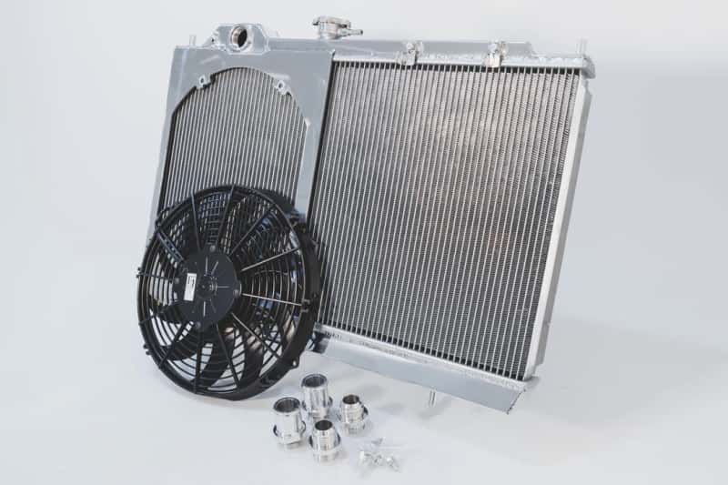 CSF — CSF 96-07 Mitsubishi Evo 4/5/6/7/8/9 Full-Slim Radiator w/12in Fan & Shroud/-16AN & Slip On Fitting
CSF Radiator - view 3