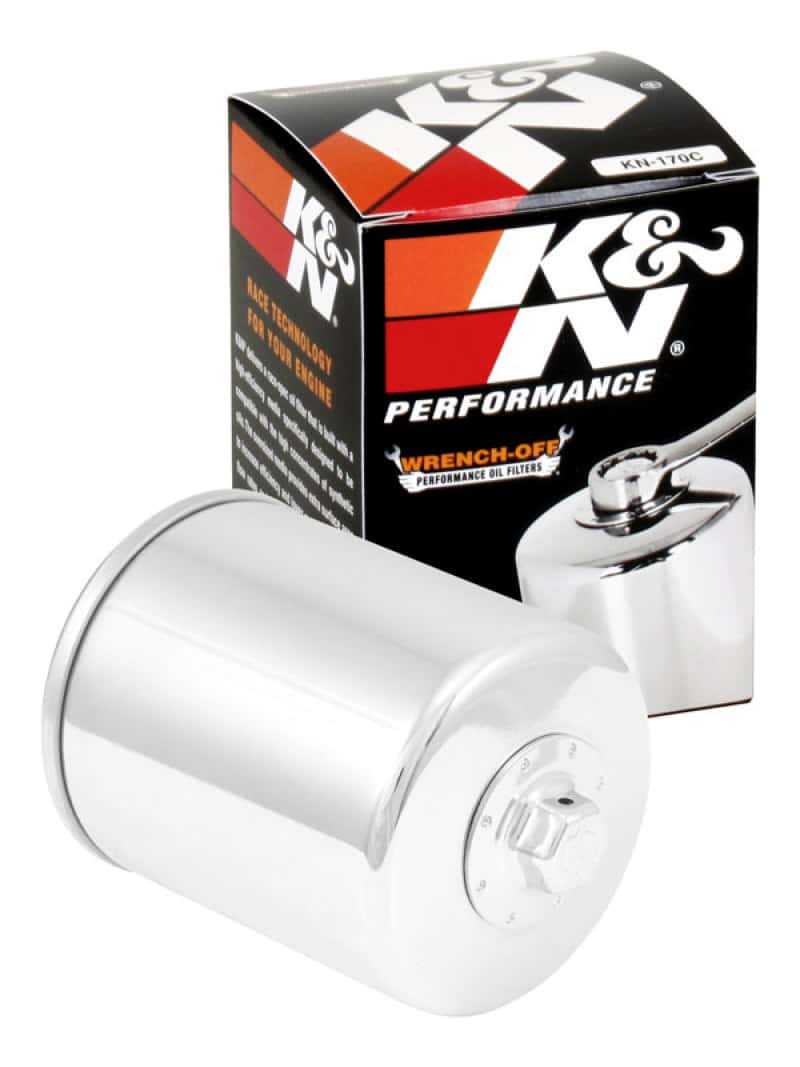 K&N Engineering — K&N Harley-Davidson 3in OD x 4.063in H Chrome Oil Filter - view 5