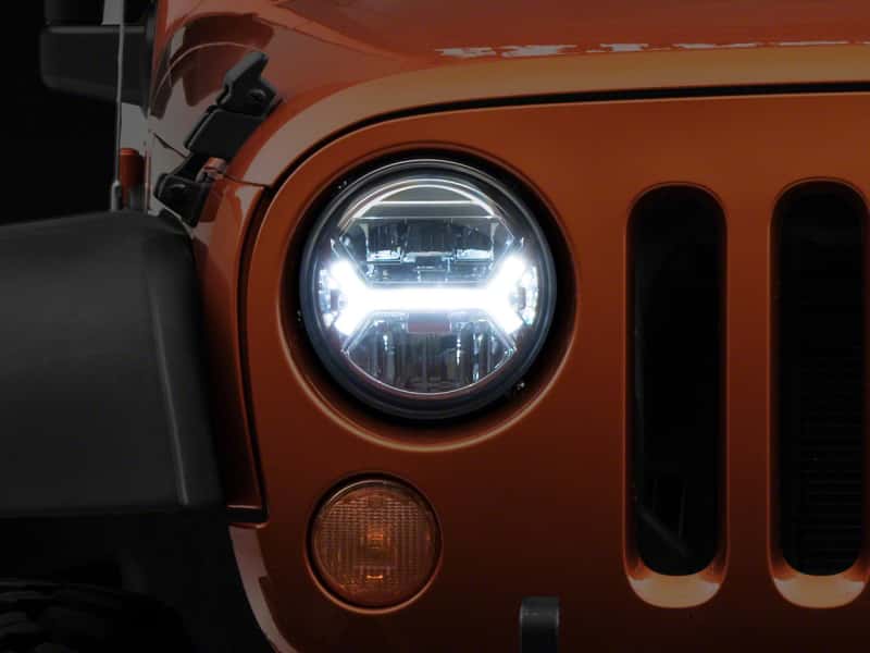 Raxiom — Raxiom07-18 Jeep Wrangler JK LED Halo Projector Headlights- Chrome Housing (Clear Lens)
Headlights - view 1