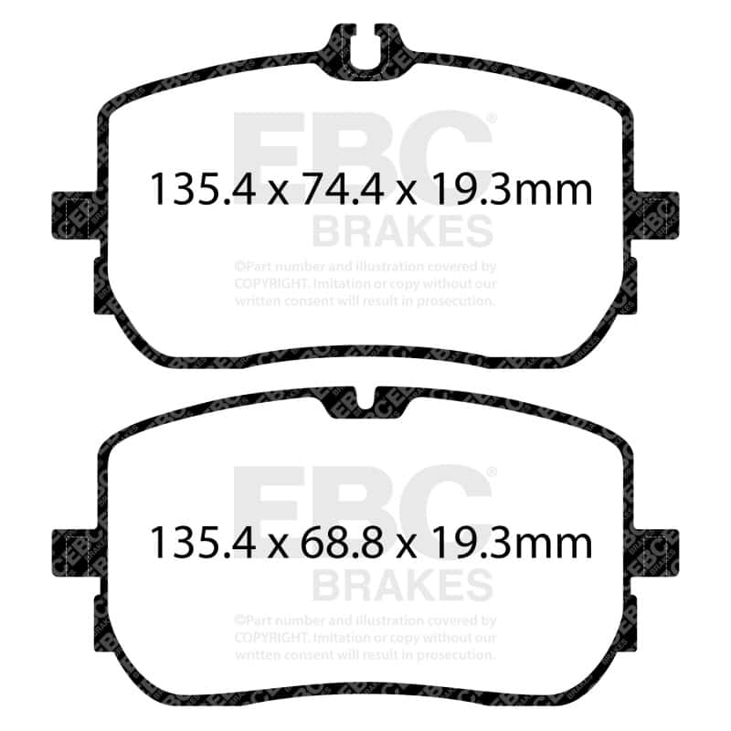 EBC — EBC 2019+ Mercedes-Benz A220 Sedan (V177) 2.0L Turbo Redstuff Front Brake Pads
Disc Brake Pad - view 4