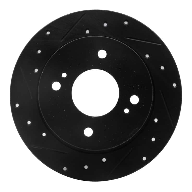 R1 Concepts — R1 89-98 Nissan 240SX Rear Left Drilled & Slotted Black Brake Rotor
R1 Brake Rotor Drill - view 1