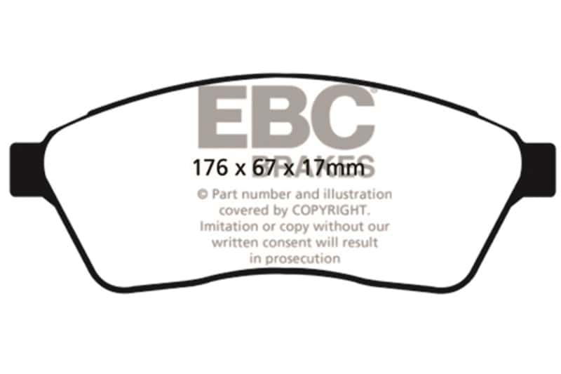 EBC — EBC 10-11 Cadillac SRX 2.8 Turbo Ultimax2 Front Brake Pads
Disc Brake Pad - view 1