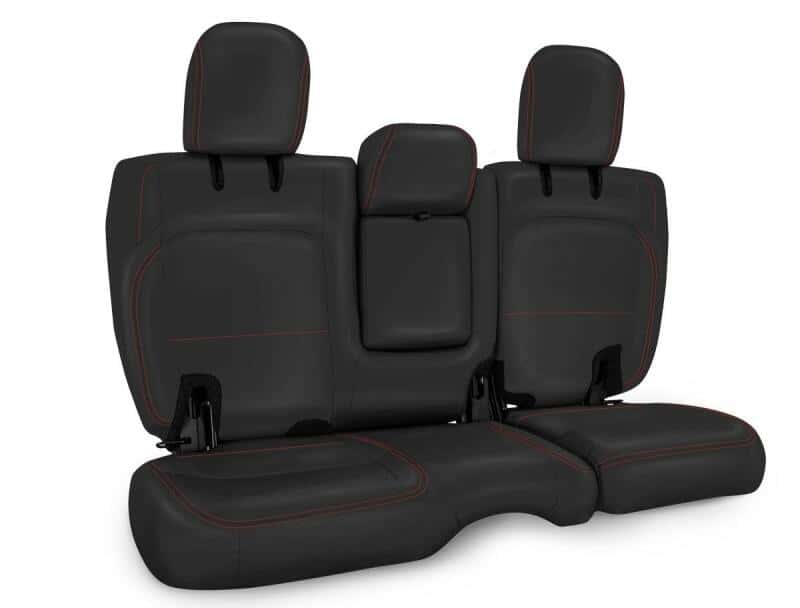 PRP Seats — PRP 2018+ Jeep Wrangler JLU/4 Door Rear Bench Cover w/ Leather Interior - Black w/ Red Stitching
Seat Covers - view 2