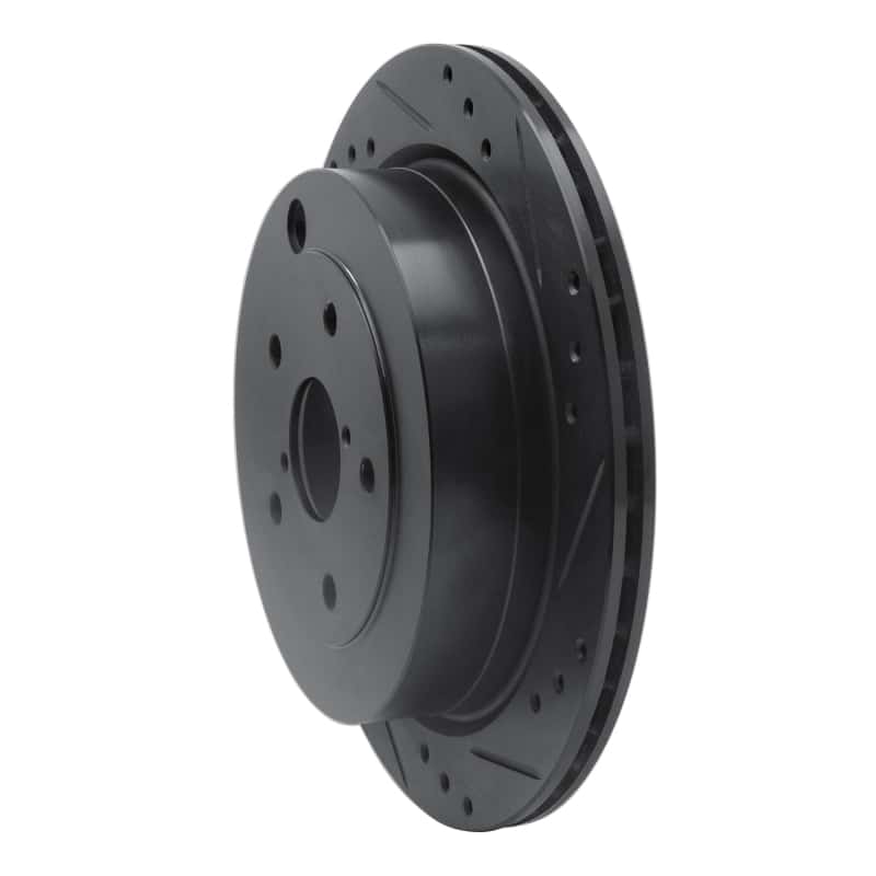R1 Concepts — R1 06-14 Subaru Tribeca Rear Right Drilled & Slotted Black Brake Rotor
R1 Brake Rotor Drill - view 2