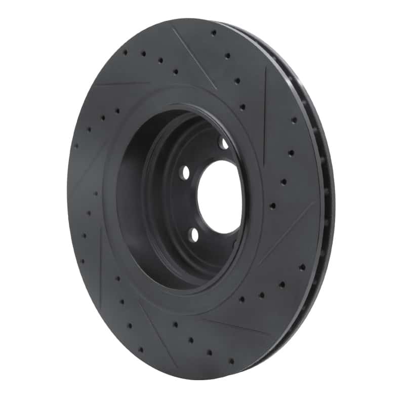 R1 Concepts — R1 07-08 BMW ALPINA B7 Rear Left Drilled & Slotted Black Brake Rotor
R1 Brake Rotor Drill - view 4