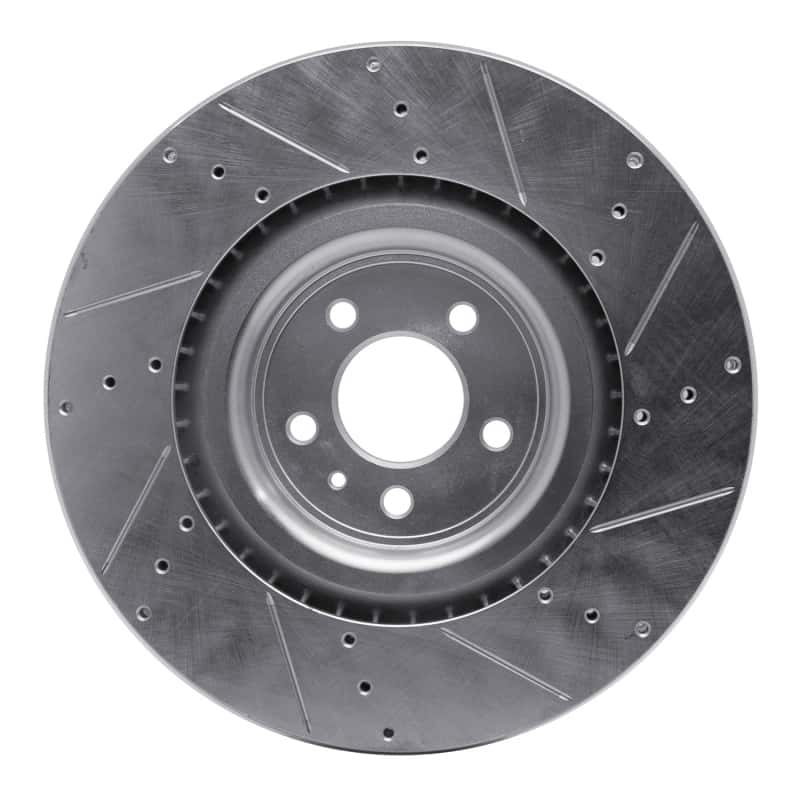 R1 Concepts — R1 13-14 Ford Mustang Front Left Drilled & Slotted Silver Brake Rotor
R1 Brake Rotor Drill - view 5