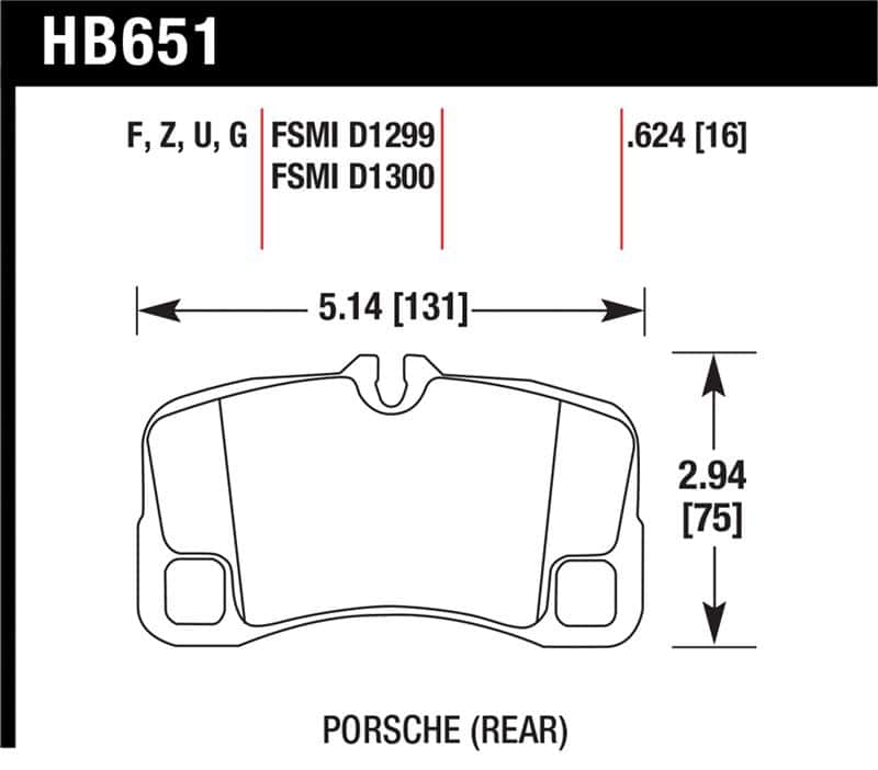 Hawk Performance — Hawk 07-08 Porsche 911 Turbo/911 GT3/911 GT3 CUP Rear DTC-60 Race Brake Pads
Disc Brake Pad - view 1